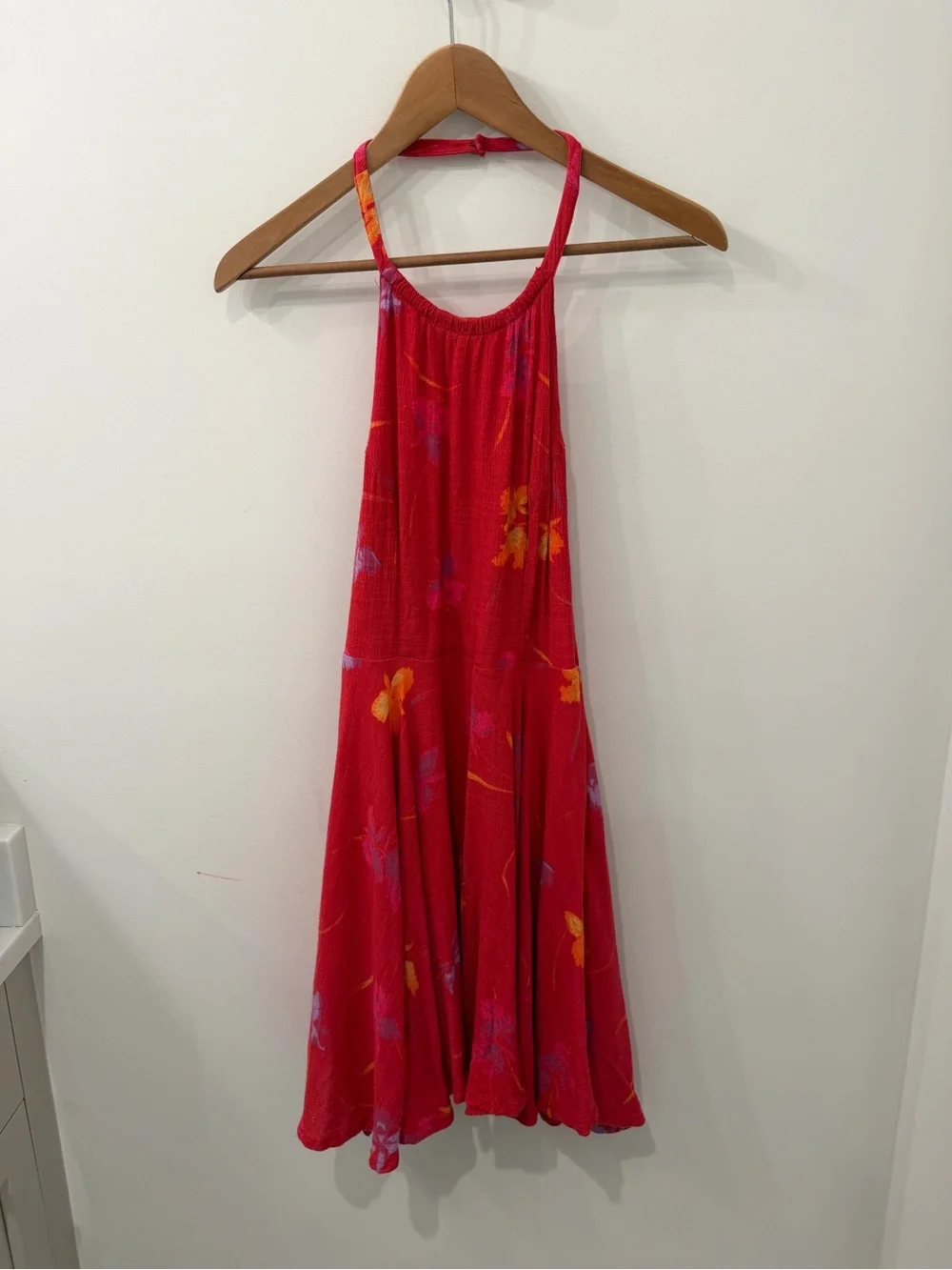 Free People Like A Flirt Floral Backless Halter Mini SunDress, Size XS - Picture 4 of 11